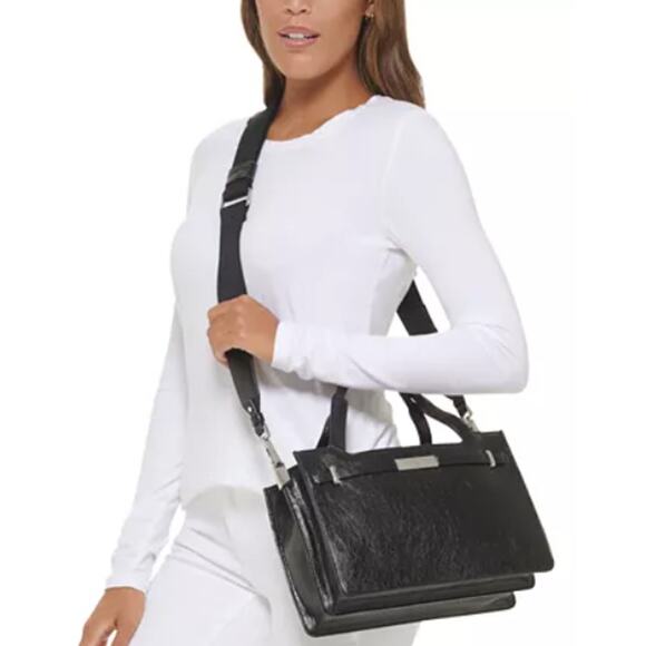 Calvin Klein Citrine Double Compartment Medium Satchel - Bisque NWT - Picture 2 of 3